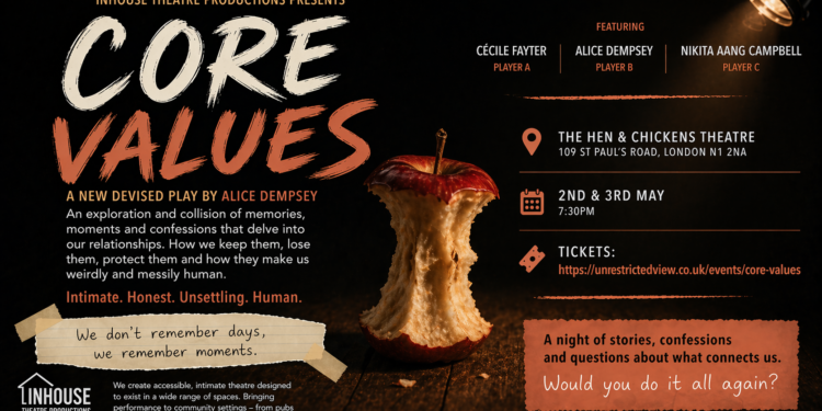 Poster: Core Values - Hen & Chicken Theatre