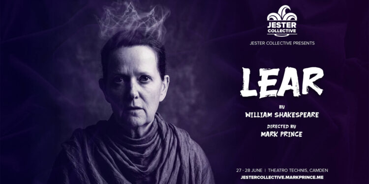 Erin Costello as Lear in Jester Collective’s Lear at Theatro Technis