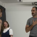 Rehearsal image from Jester Collective’s Lear at Theatro Technis