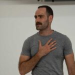 Rehearsal image from Jester Collective’s Lear at Theatro Technis