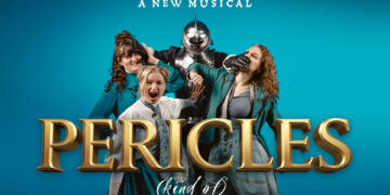 PERICLES (kind of) cast surrounding a knight in armour at the Old Red Lion Theatre
