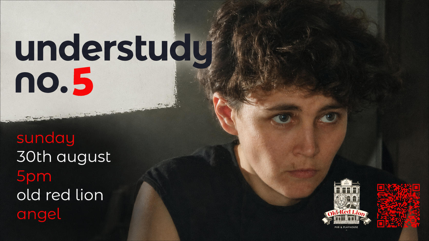 Understudy No. 5 promotional poster featuring Hadrian Conyngham at the Old Red Lion Theatre