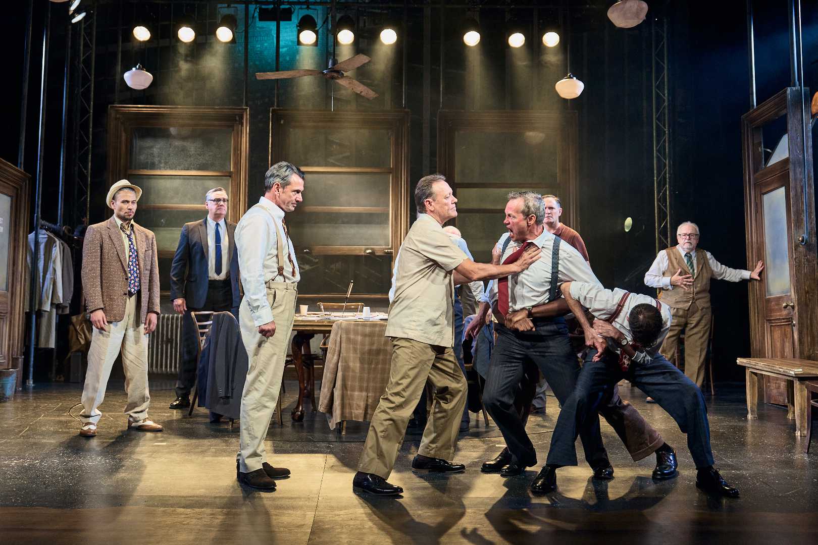 Twelve Angry Men at Theatre Royal Windsor – jurors clash during a heated confrontation