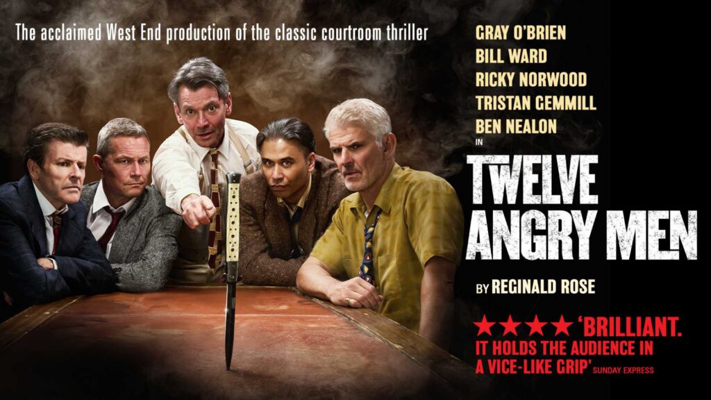 Twelve Angry Men at Theatre Royal Windsor – Gray O’Brien, Bill Ward, Ricky Norwood, Tristan Gemmill and Ben Nealon