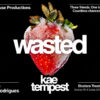 Poster for Kae Tempest’s Wasted at Etcetera Theatre, featuring a mould-covered strawberry against a black background with bold white lettering.